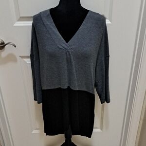 Suzanne Betro Charcoal V-Neck Sweater
